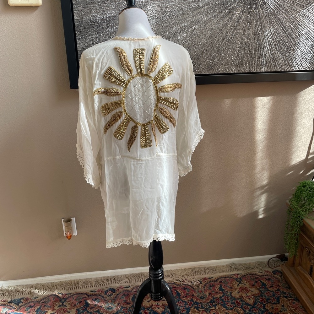Boston Proper Embroidered Tunic Top - Picture 4 of 5